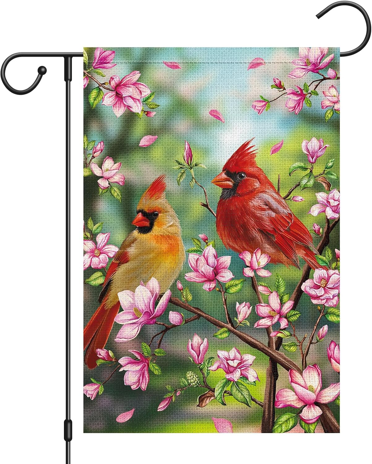 Bandera jardín doble cara cardenal magnolia 12x18pulg