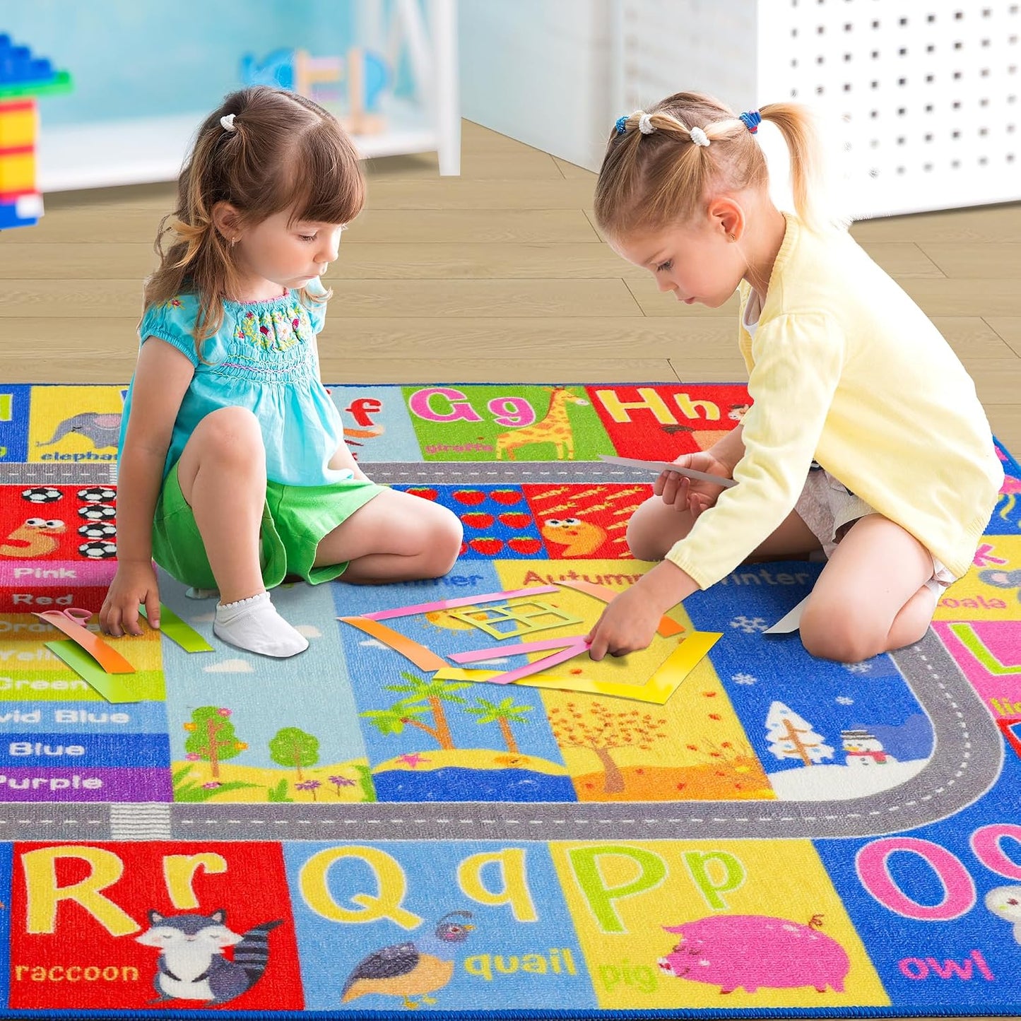 Alfombra educativa para niños 4x6ft ABC y números