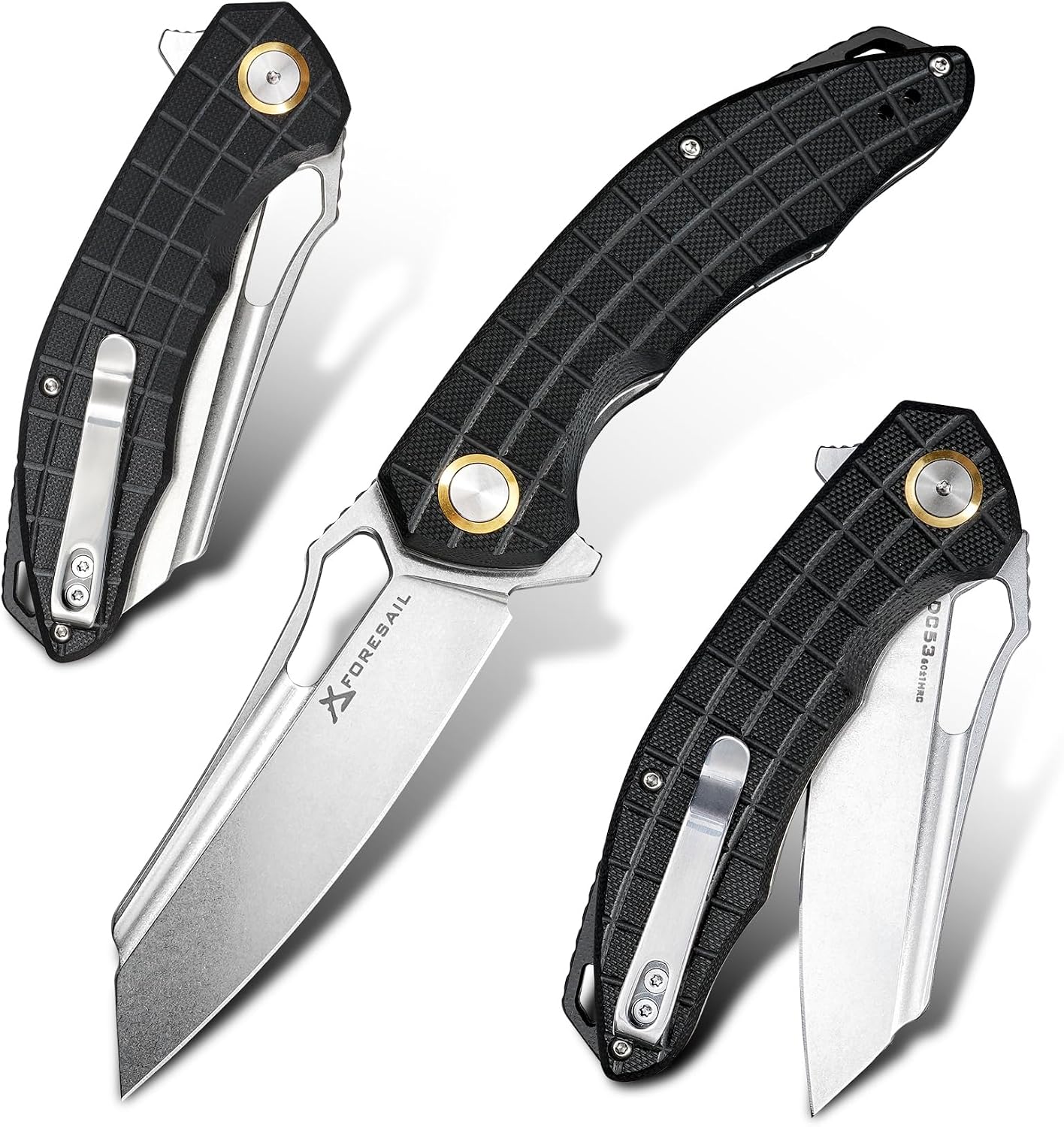 Cuchillo bolsillo plegable acero DC53 mango G10