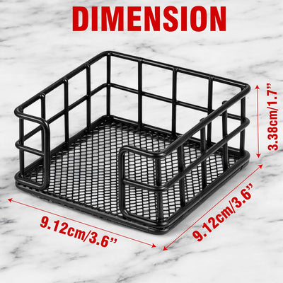 Soporte notas adhesivas metal 3.6x3.6x1.7" cubo oficina