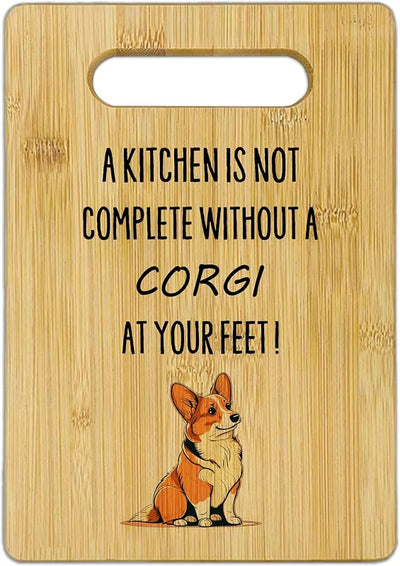 Tabla cortar bambú decoración cocina Corgi