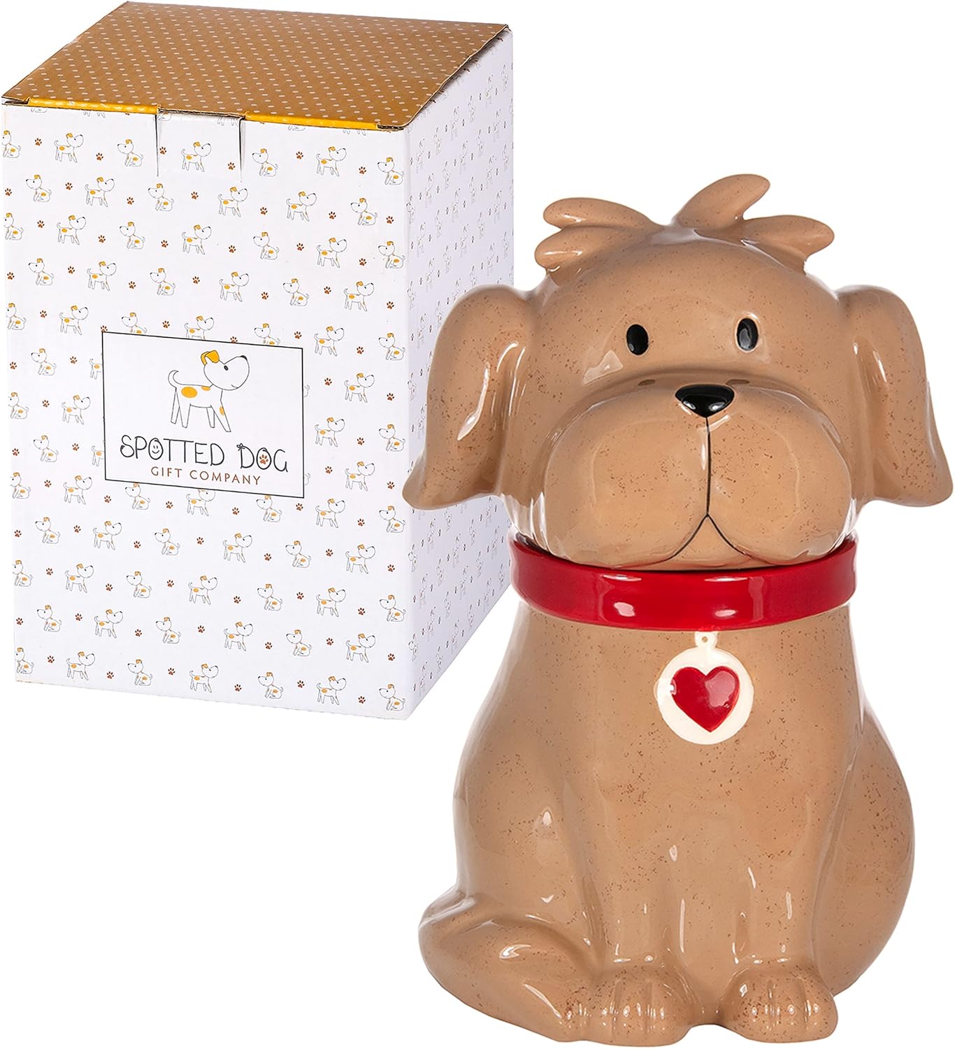Tarro cerámica galletas con tapa 49oz marrón