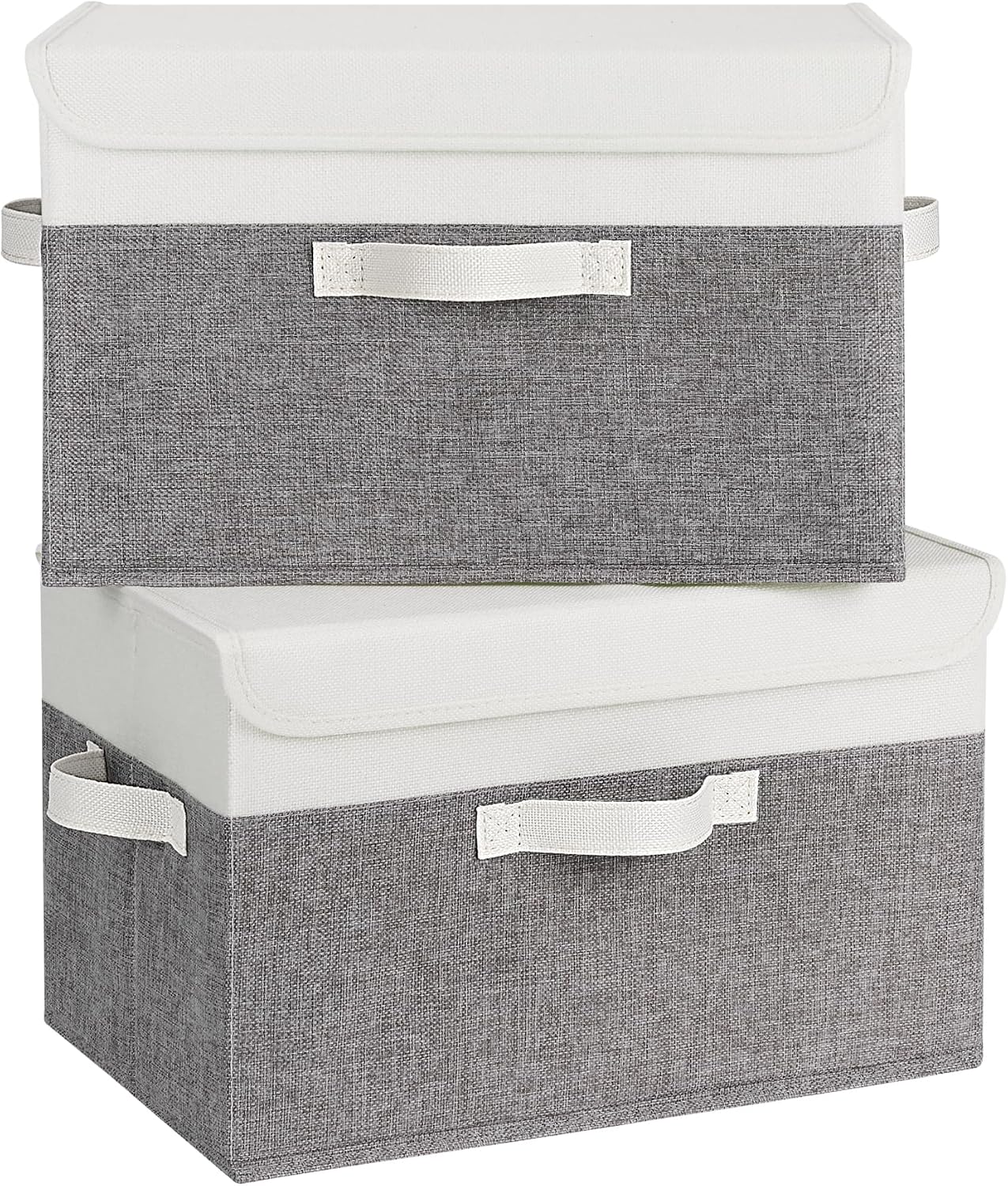 Cajas almacenamiento tela con tapas organizador armario 2 pzas
