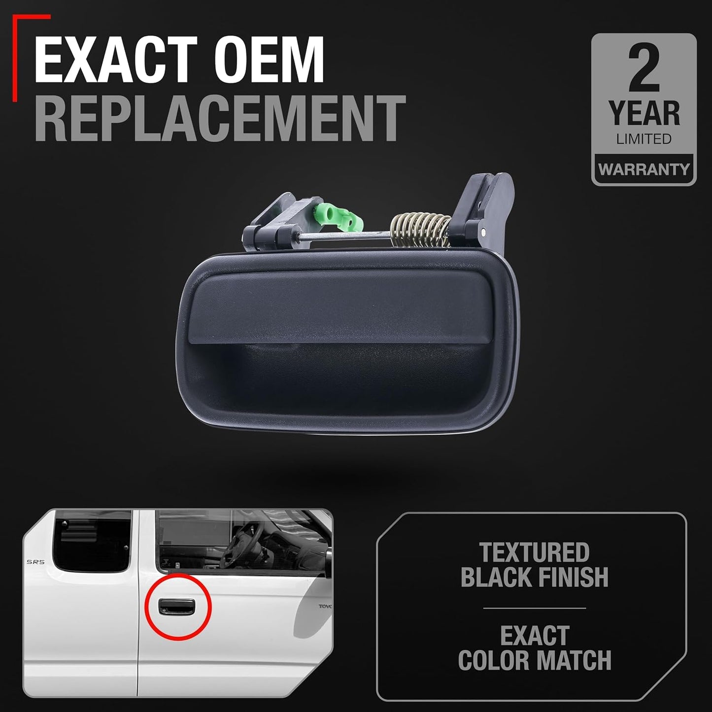 Repuesto manija puerta trasera Toyota Tacoma 95-04 negro