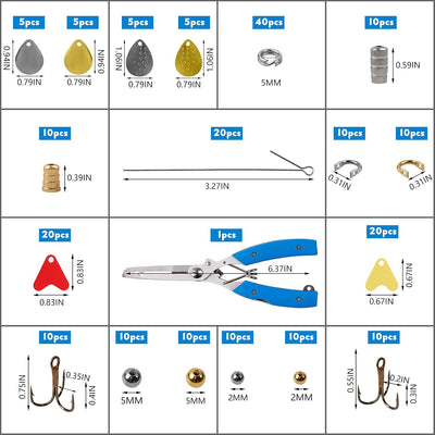 Kit fabricación señuelos pesca 231pzas Spinner Blade Plata Alicates