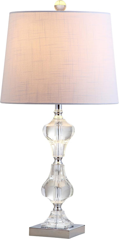 Lámpara mesa columna cristal 26" metal cromado LED