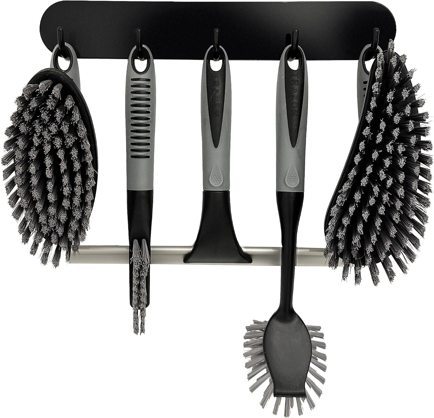 Set 6 cepillos ducha vidrio bañera con ganchos
