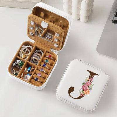 Joyero viaje inicial para mujer color blanco letra J