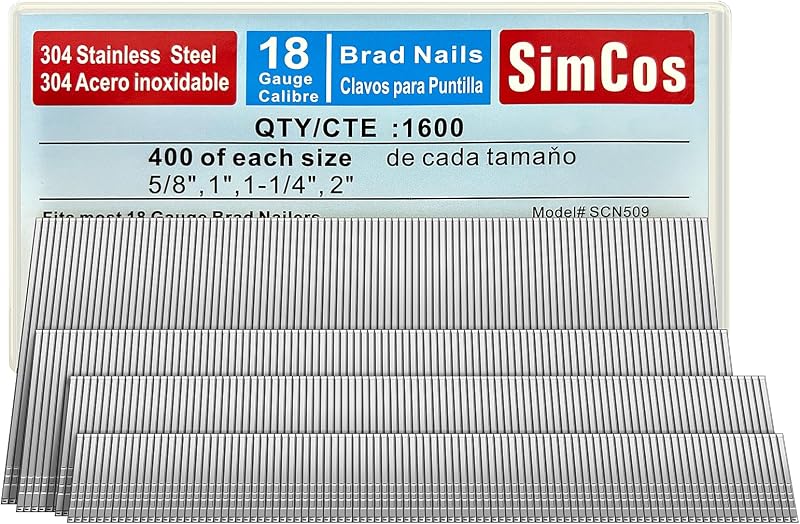 Clavos Brad acero inox 2 pulg 1600 uds