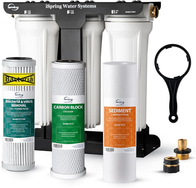 Sistema filtro agua RV 3 etapas sin fugas latón