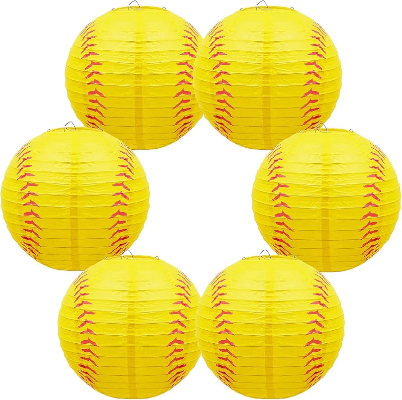 6 Faroles Papel 8pulg Decoración Fiesta Deportiva