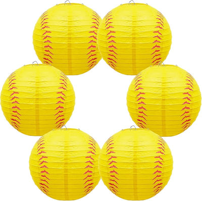 6 Faroles Papel 8pulg Decoración Fiesta Deportiva