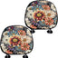 Set 2 fundas reposacabezas auto diseño floral elástica