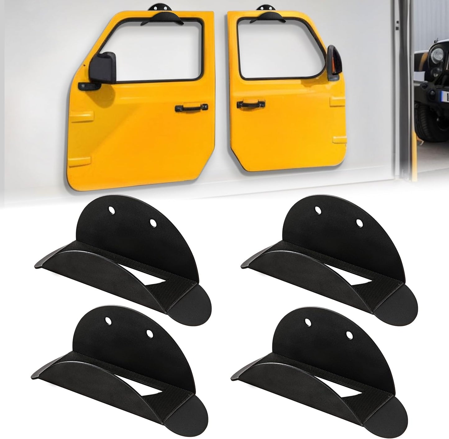 4 Soportes pared puertas comp Jeep Wrangler 1976-2025
