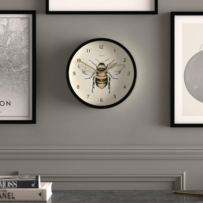 Reloj pared abeja 10pulg negro diseño decorativo