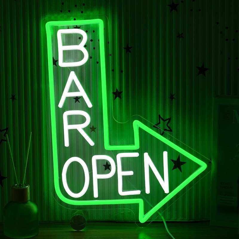 Letrero neón ajustable LED para barra abierto USB