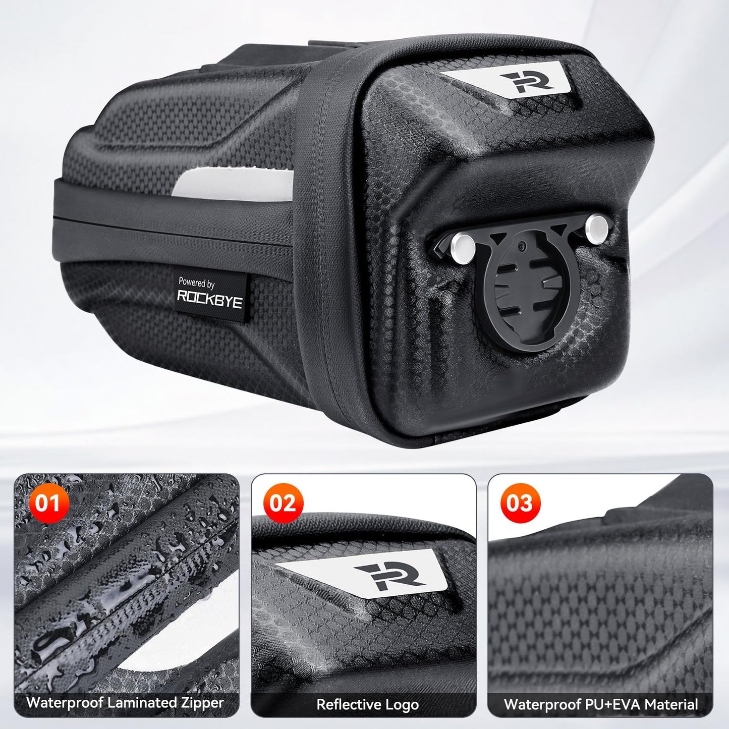 Bolsa sillín bicicleta rígida EVA impermeable liberación rápida