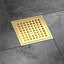 Desagüe ducha cuadrado 6" acero inox SUS304 dorado cepillado
