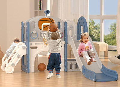 Set tobogán 9en1 para niños 1-3 años con aro baloncesto