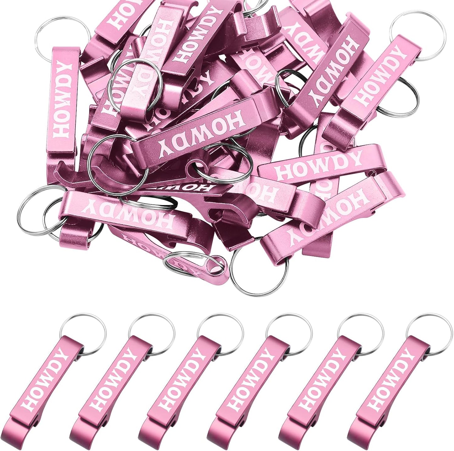 30 Llaveros Metal Abridor Botella Temática Vaquera Rosa