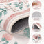 Alfombra floral rosa 5x7pulg antiderrap lavable