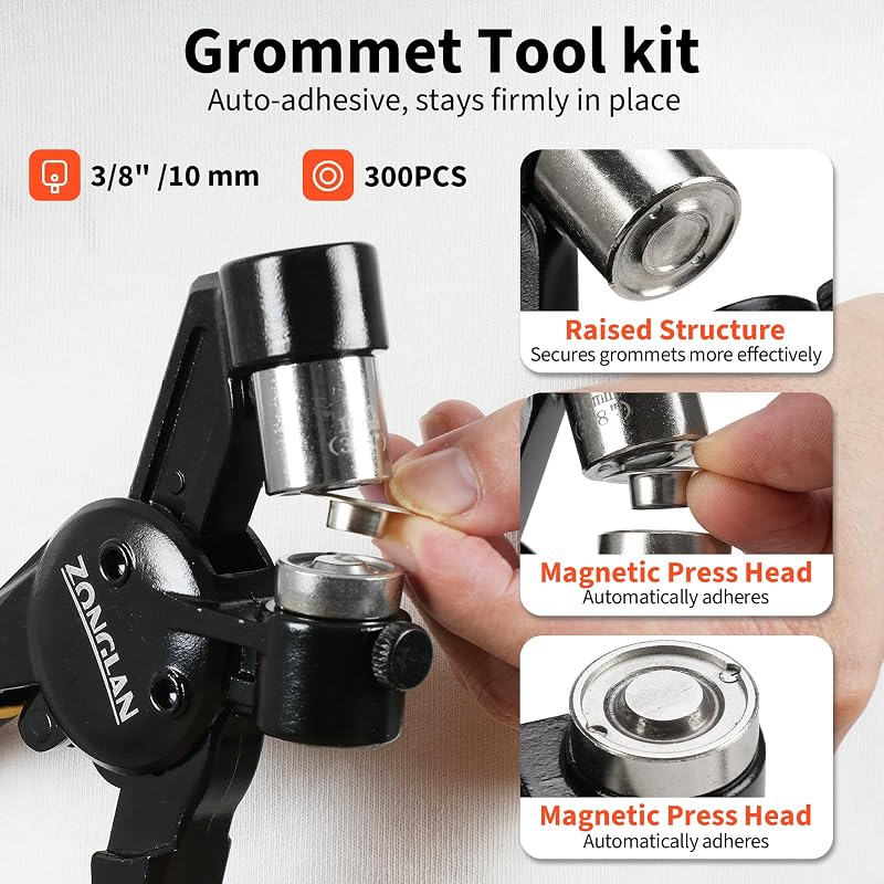 Kit ojales 3/8" alicates presión 300 plateados antióxido