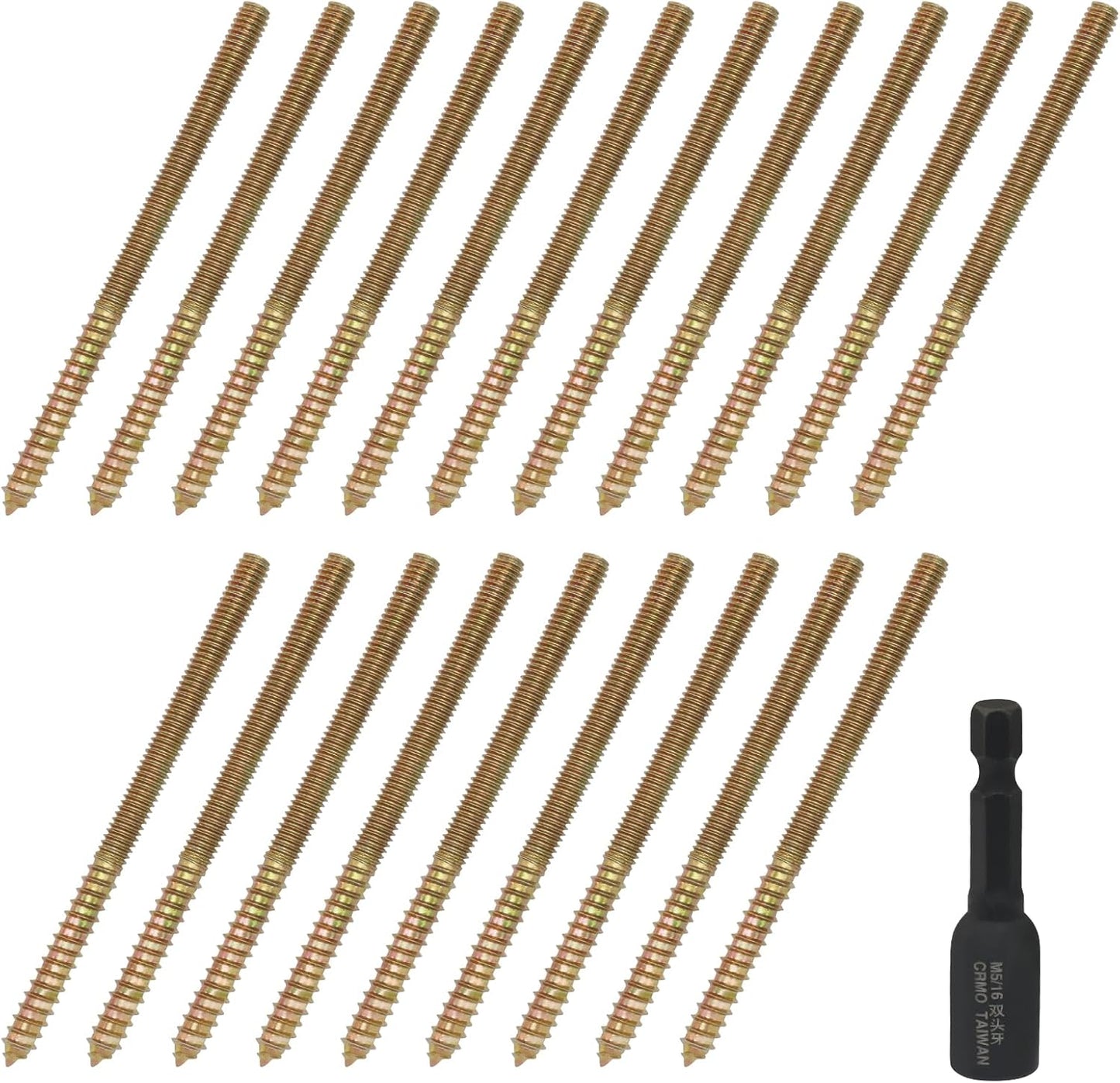 20 Pernos Suspensión 5/16-18x5pulg Doble Cabeza Madera