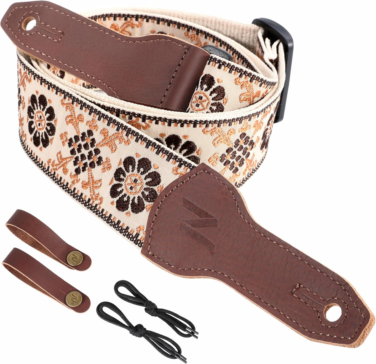 Correa guitarra cuero vaca 2pulg ajustable reemplazo