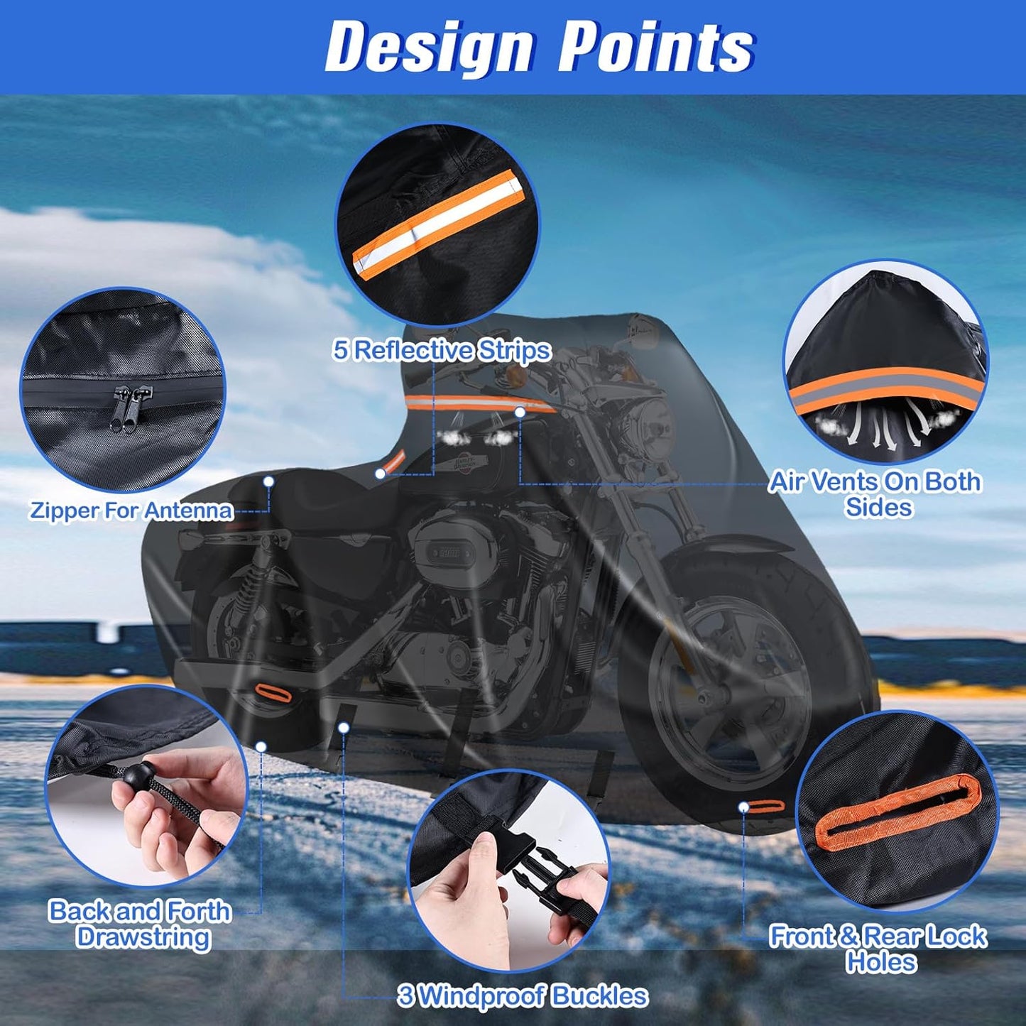 Funda motocicleta 600D nano plateado