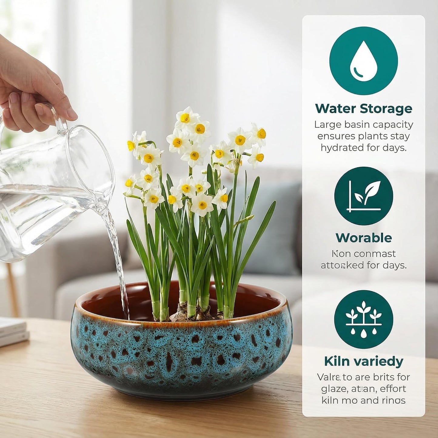 Maceta hidropónica cerámica lirio agua para balcón jardín