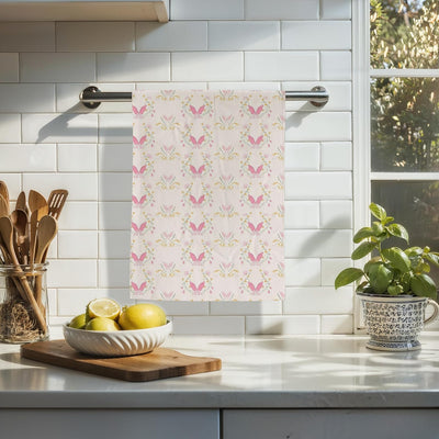 Toalla de cocina mariposa rosa 16x24pulg
