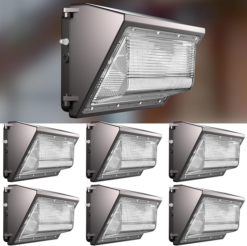 Pack 6 luces LED pared 100W 15000lm IP65 estacionamiento