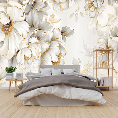 Papel tapiz autoadhesivo floral dormitorio 58x80pulg