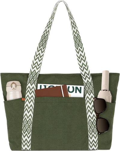 Bolsa pana mujer grande con cremallera y correas bohemias