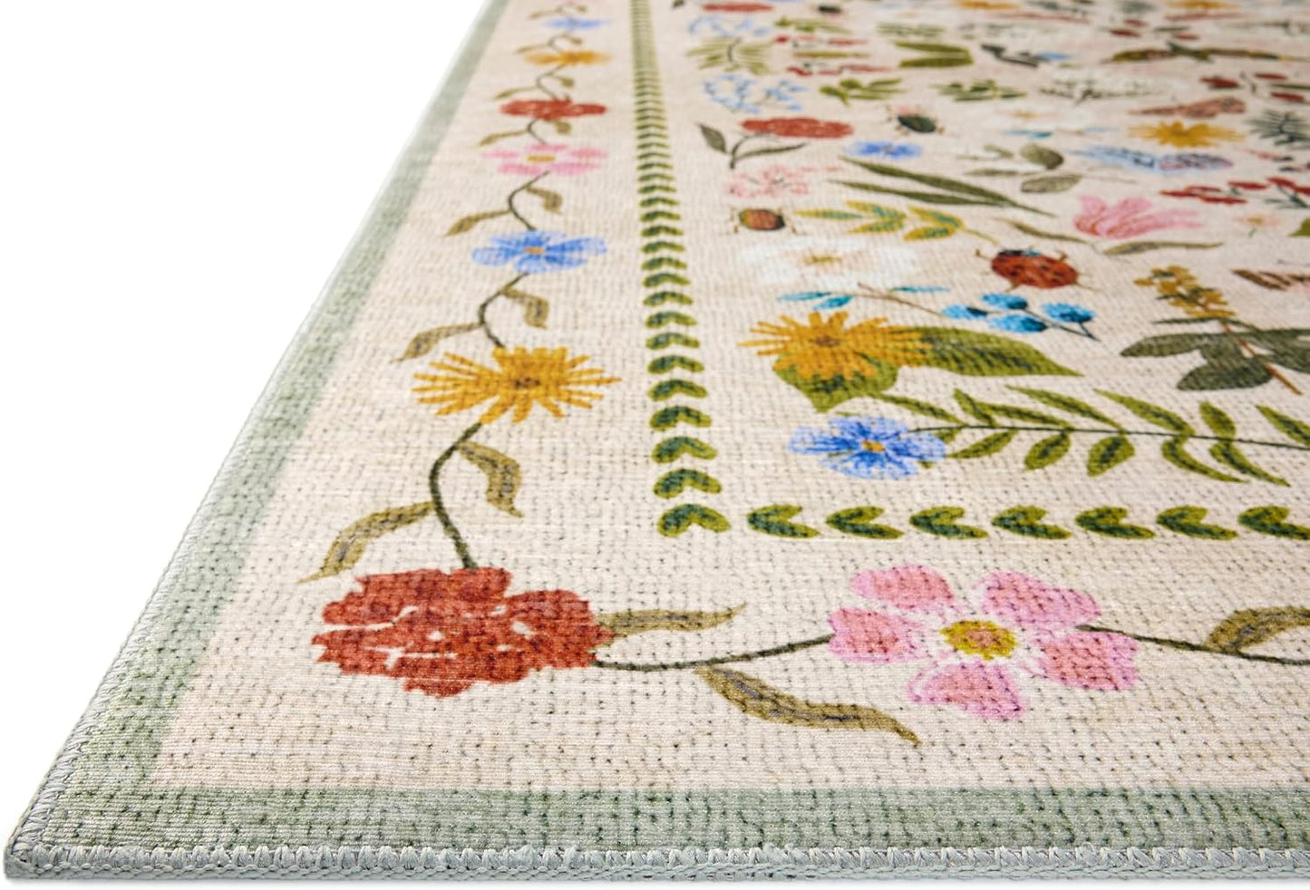 Alfombra decorativa crema/multi 2'3"x3'9" CNP-04