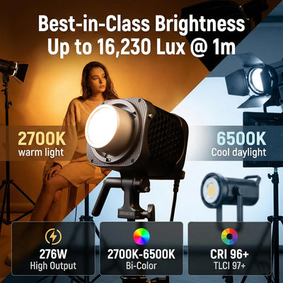 Luz LED COB bicolor 305W 2700K-6500K DMX monolight