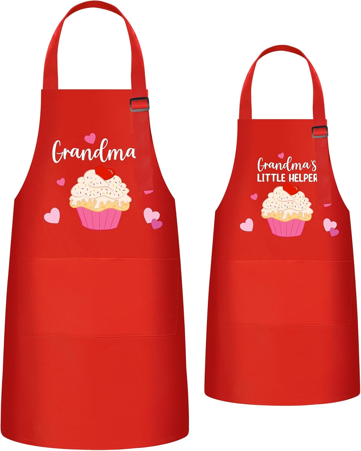 Delantal ajustable abuela y yo con bolsillos para cocina