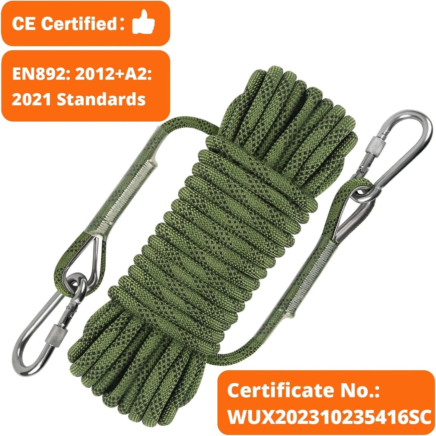 Cuerda escalada estática 0.413" 32-229.7pies