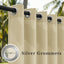 Cortinas exteriores beige impermeables opacas
