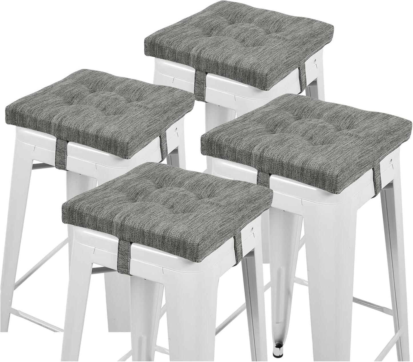 4 Cojines Viscoelástica 12pulg Asiento con Laños Gris