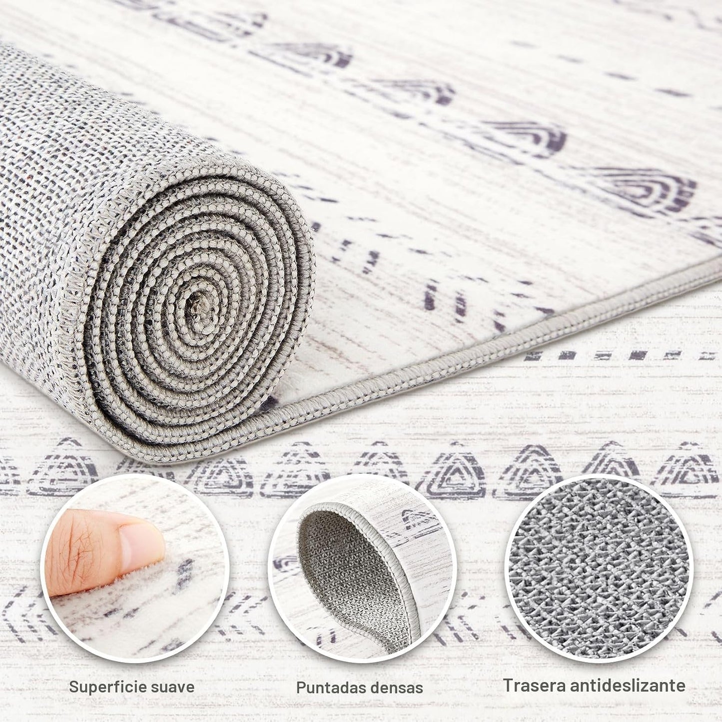 Tapete estilo marroquí 5x7ft lavable para sala dormitorio