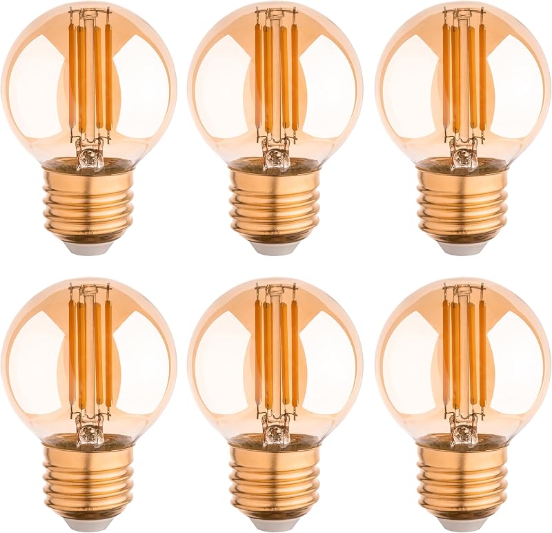 Bombilla LED G16.5 E26 ámbar vintage 6W 2700K