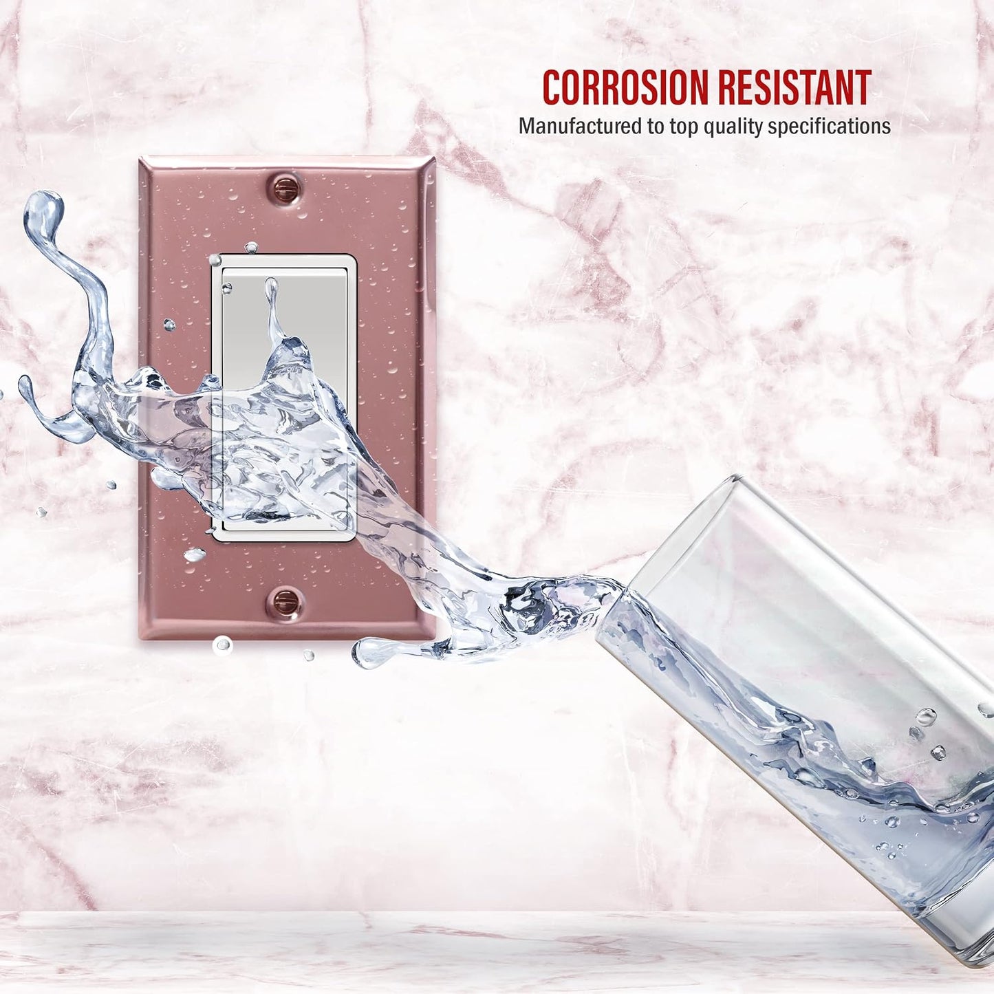 Placa pared metal interruptor decorativo acero inox 201 oro