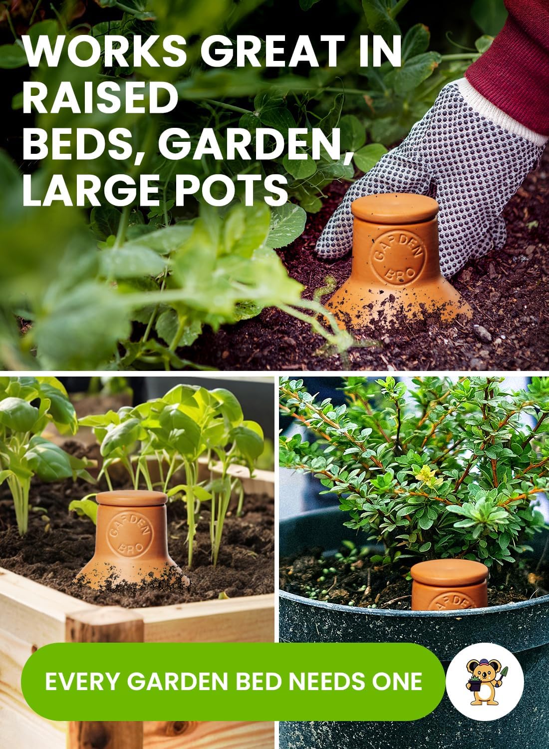 Olla autorriego terracota 14oz para plantas interior
