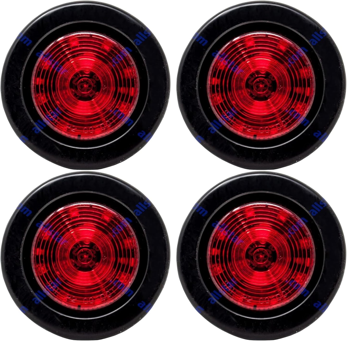 4x Luces LED rojas 2.5" 12 diodos para camiones y remolques