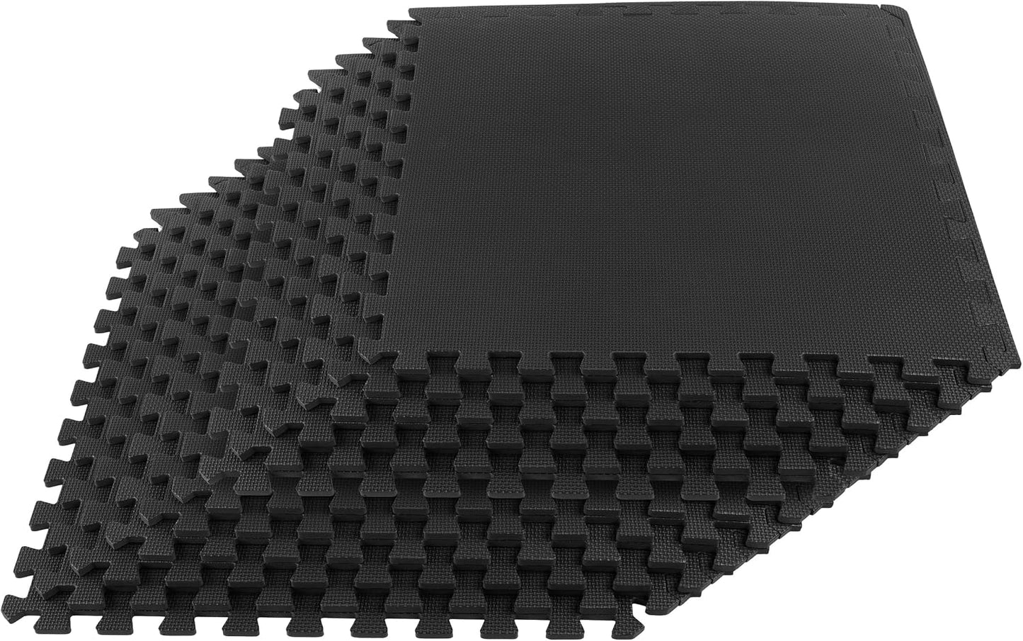 12 Azulejos EVA 48ft2 Tapete Ejercicio Bebé Negro
