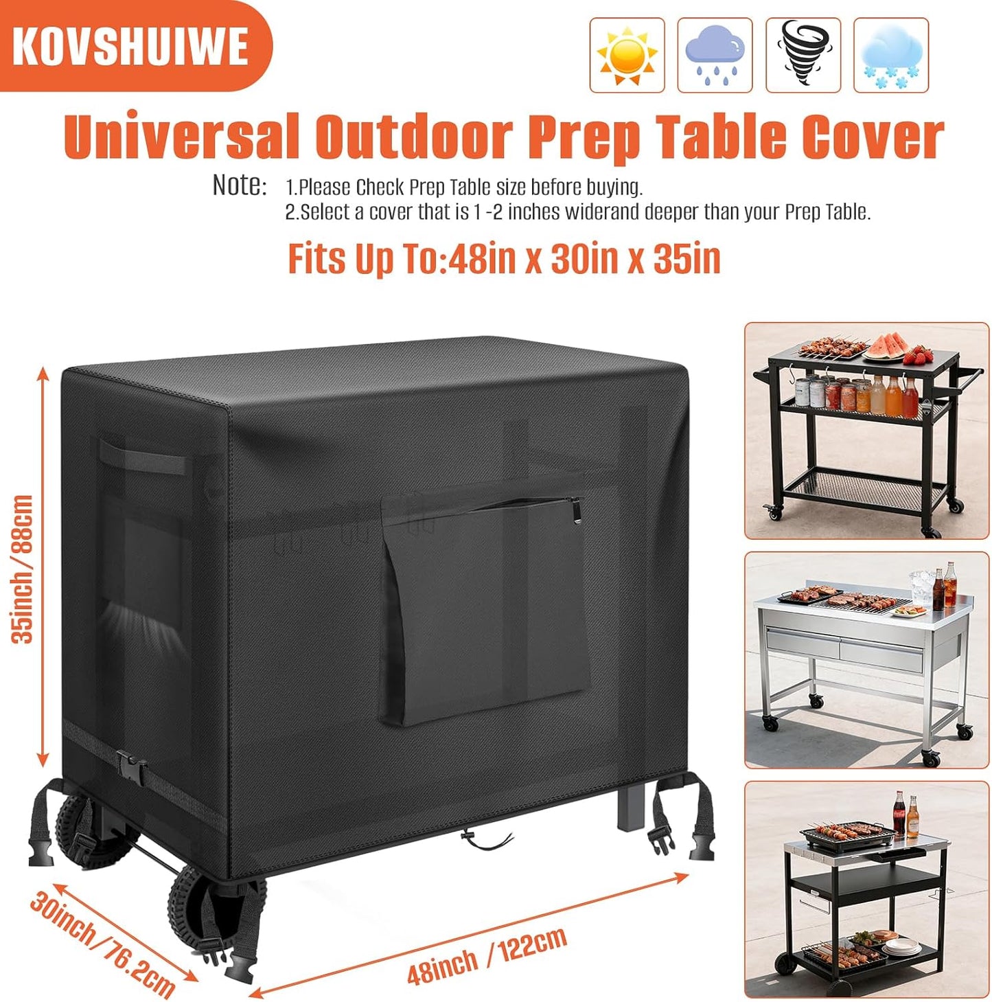 Cubierta carrito bar mesa 48" tela Oxford 600D