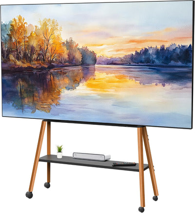 Caballete TV 43-75pulg LED madera nogal negro STAND-TV75R