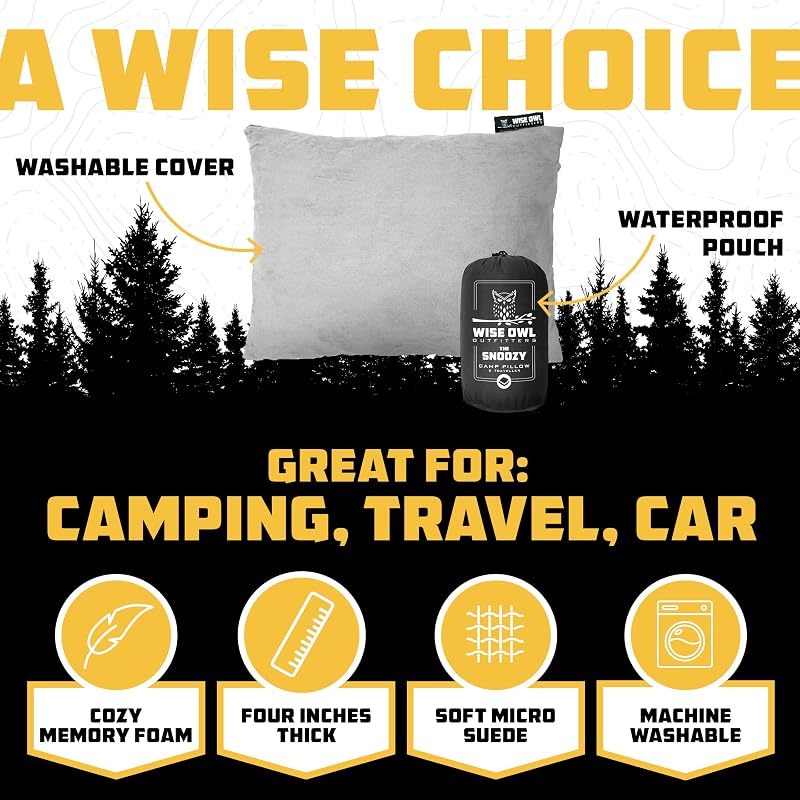 Almohada viscoelástica lavable camping viaje