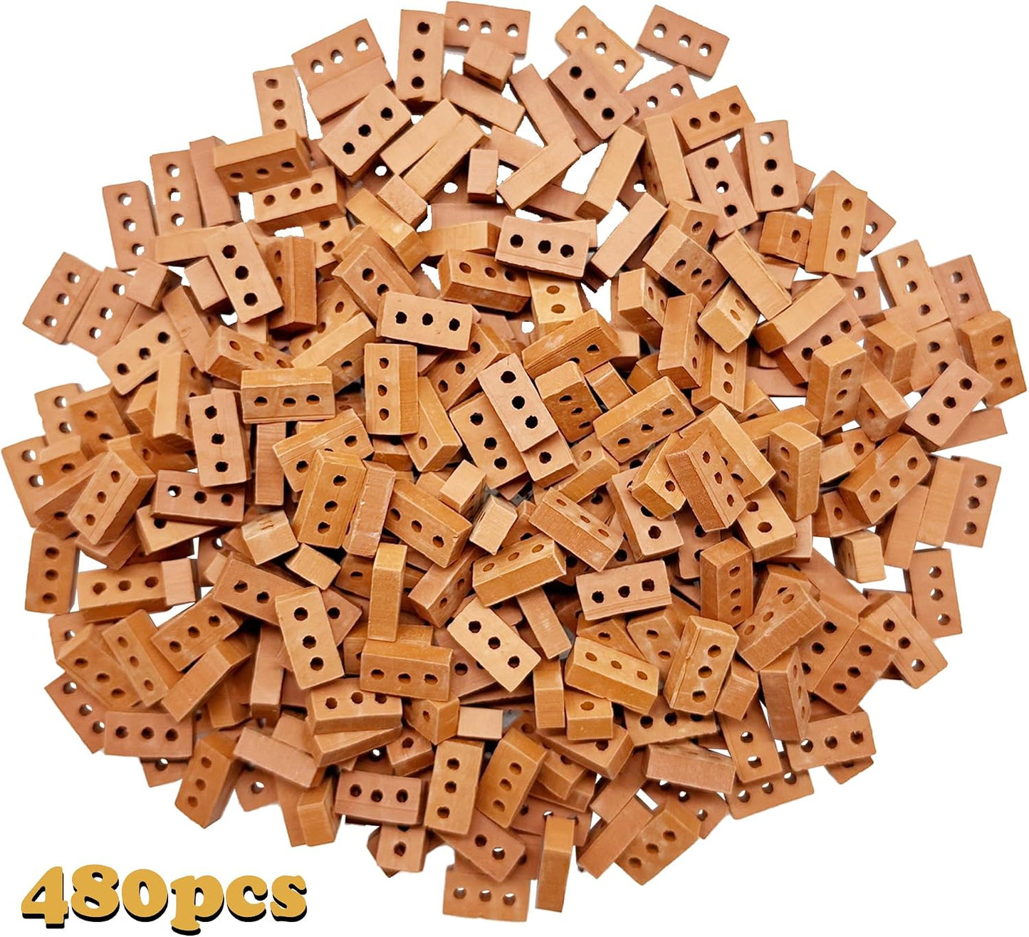 480 Pzas Ladrillos Mini Rectangulares Rojos con Agujeros